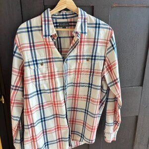 Red, White and Blue striped cotton button down shirt L. Bean Signature